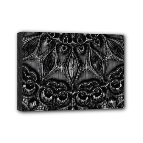 Charcoal Mandala Mini Canvas 7  X 5  (stretched) by MRNStudios