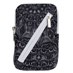 Charcoal Mandala Belt Pouch Bag (small) by MRNStudios