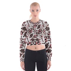 Texture Mosaic Abstract Design Cropped Sweatshirt by dflcprintsclothing