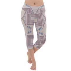 Abstract Pattern Geometric Backgrounds   Lightweight Velour Capri Yoga Leggings by Eskimos