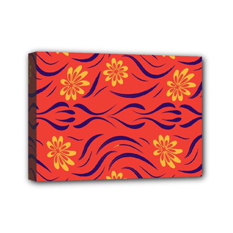 Folk Flowers Print Floral Pattern Ethnic Art Mini Canvas 7  X 5  (stretched) by Eskimos