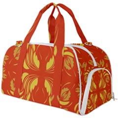 Folk Flowers Print Floral Pattern Ethnic Art Burner Gym Duffel Bag by Eskimos