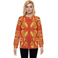 Folk Flowers Print Floral Pattern Ethnic Art Hidden Pocket Sweatshirt by Eskimos