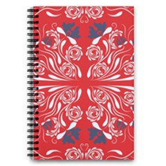 Floral Folk Damask Pattern Fantasy Flowers  5 5  X 8 5  Notebook by Eskimos