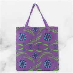 Folk Flowers Print Floral Pattern Ethnic Art Grocery Tote Bag by Eskimos