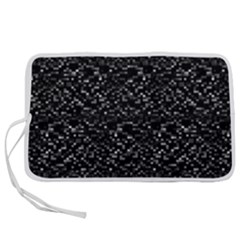 Pixel Grid Dark Black And White Pattern Pen Storage Case (s) by dflcprintsclothing
