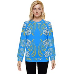 Floral Folk Damask Pattern  Hidden Pocket Sweatshirt by Eskimos