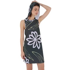 Folk Flowers Print Floral Pattern Ethnic Art Racer Back Hoodie Dress by Eskimos
