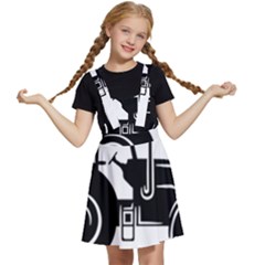 Black-farm-tractor-cut Kids  Apron Dress by DinzDas