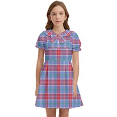 Pink Tartan 5 Kids  Bow Tie Puff Sleeve Dress by tartantotartanspink