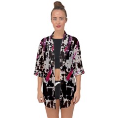 Chaos At The Wall Open Front Chiffon Kimono by DimitriosArt