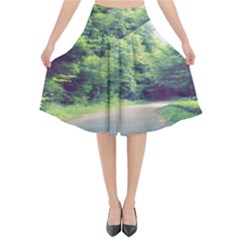 Photo Vue Sur Forêt  Flared Midi Skirt by kcreatif