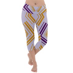 Abstract Geometric Design    Lightweight Velour Capri Yoga Leggings by Eskimos