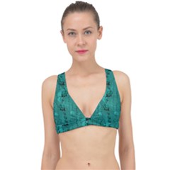 Vintage Rose Buds  Blooming In Color Decorative Classic Banded Bikini Top by pepitasart
