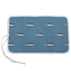 Cartoon Sketchy Helicopter Drawing Motif Pattern Pen Storage Case (m) by dflcprintsclothing