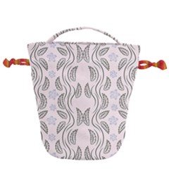 Folk Flowers Print Floral Pattern Ethnic Art Drawstring Bucket Bag by Eskimos