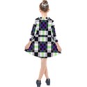 Agender Flag Plaid With Difference Kids  Quarter Sleeve Shirt Dress View2