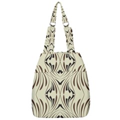 Folk Flowers Print Floral Pattern Ethnic Art Center Zip Backpack by Eskimos