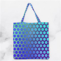 Hex Circle Points Vaporwave Three Grocery Tote Bag by WetdryvacsLair