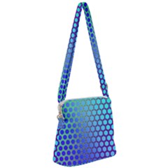 Hex Circle Points Vaporwave Three Zipper Messenger Bag by WetdryvacsLair