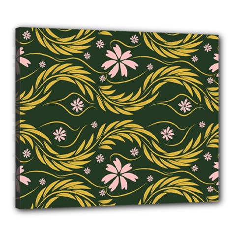 Folk Flowers Print Floral Pattern Ethnic Art Canvas 24  X 20  (stretched) by Eskimos