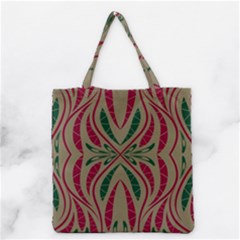 Folk Flowers Print Floral Pattern Ethnic Art Grocery Tote Bag by Eskimos