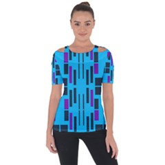 Abstract Pattern Geometric Backgrounds Shoulder Cut Out Short Sleeve Top by Eskimos