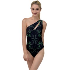 Folk Flowers Floral Art Print Flowers Abstract Art  To One Side Swimsuit by Eskimos
