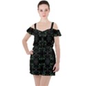 Folk flowers floral art print Flowers abstract art  Ruffle Cut Out Chiffon Playsuit View1