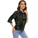 Folk flowers floral art print Flowers abstract art  Women s Quarter Sleeve Pocket Shirt View2