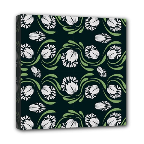 Folk Flowers Print Floral Pattern Ethnic Art Mini Canvas 8  X 8  (stretched) by Eskimos