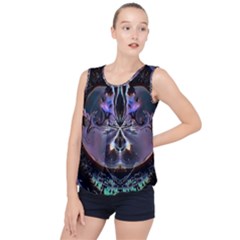 The High Priestess Card Bubble Hem Chiffon Tank Top by MRNStudios