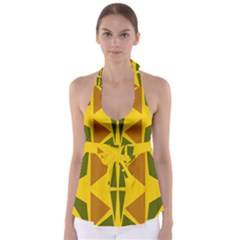  Abstract Geometric Design   Geometric Fantasy  Terrazzo  Babydoll Tankini Top by Eskimos