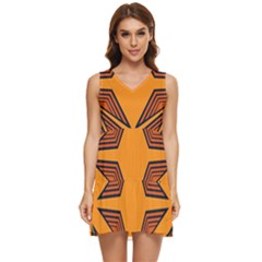 Abstract Pattern Geometric Backgrounds  Tiered Sleeveless Mini Dress by Eskimos
