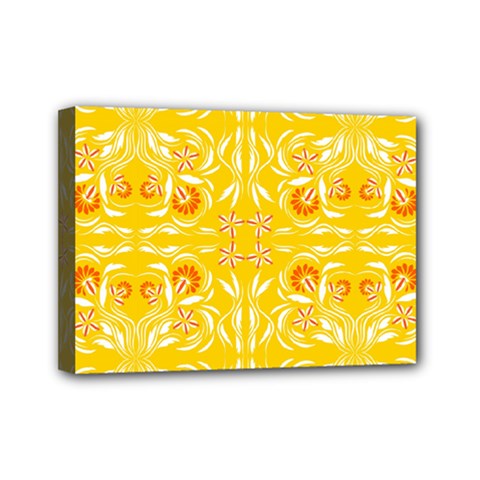 Folk Flowers Print Floral Pattern Ethnic Art Mini Canvas 7  X 5  (stretched) by Eskimos