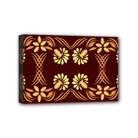 Folk Flowers Print Floral Pattern Ethnic Art Mini Canvas 6  X 4  (stretched) by Eskimos