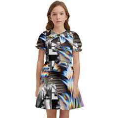 Rainbow Assault Kids  Bow Tie Puff Sleeve Dress by MRNStudios