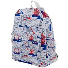 Nautical Cats Seamless Pattern Top Flap Backpack by Jancukart