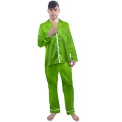 Banana Leaf Men s Long Sleeve Satin Pajamas Set by artworkshop