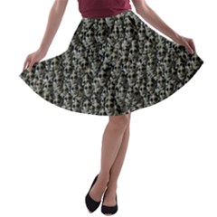 Creepy Head Motif Pattern A-line Skater Skirt by dflcprintsclothing