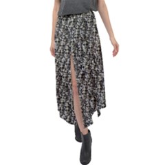 Creepy Head Motif Pattern Velour Split Maxi Skirt by dflcprintsclothing
