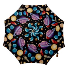 Background-with-many-planets-space Hook Handle Umbrellas (large) by Jancukart