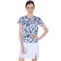 Hand-drawn-back-school-pattern Women s Sports Top View1