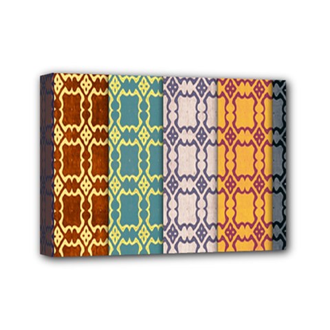 Grungy Vintage Patterns Mini Canvas 7  X 5  (stretched) by artworkshop
