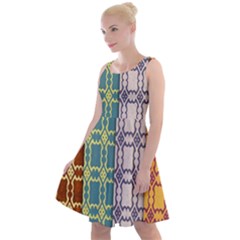 Grungy Vintage Patterns Knee Length Skater Dress by artworkshop