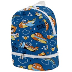 Seamless-pattern-with-nice-planes-cartoon Zip Bottom Backpack by Jancukart