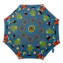 Seamless-pattern-with-sailing-cartoon Hook Handle Umbrellas (large) by Jancukart
