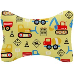 Seamless-pattern-vector-industrial-vehicle-cartoon Seat Head Rest Cushion by Jancukart