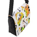 Seamless-pattern-vector-illustration-vehicles-cartoon Flap Closure Messenger Bag (S) View2
