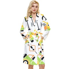 Seamless-pattern-vector-illustration-vehicles-cartoon Long Sleeve Velour Robe by Jancukart